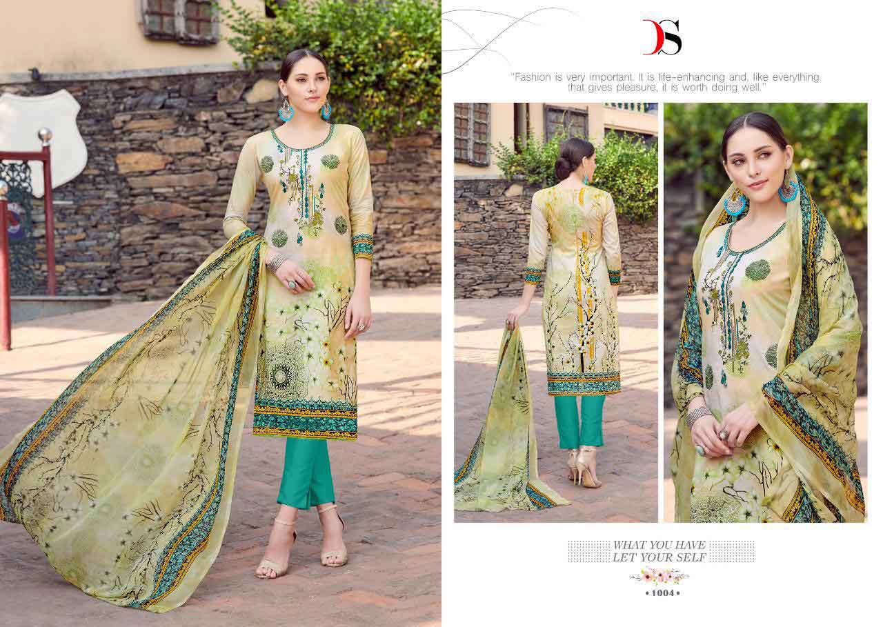 Florent Vol 20 By Deepsy Cotton Printed Embroidery Dress Material Florent Vol 20 By Deepsy Cotton Printed Embroidery Dress Material